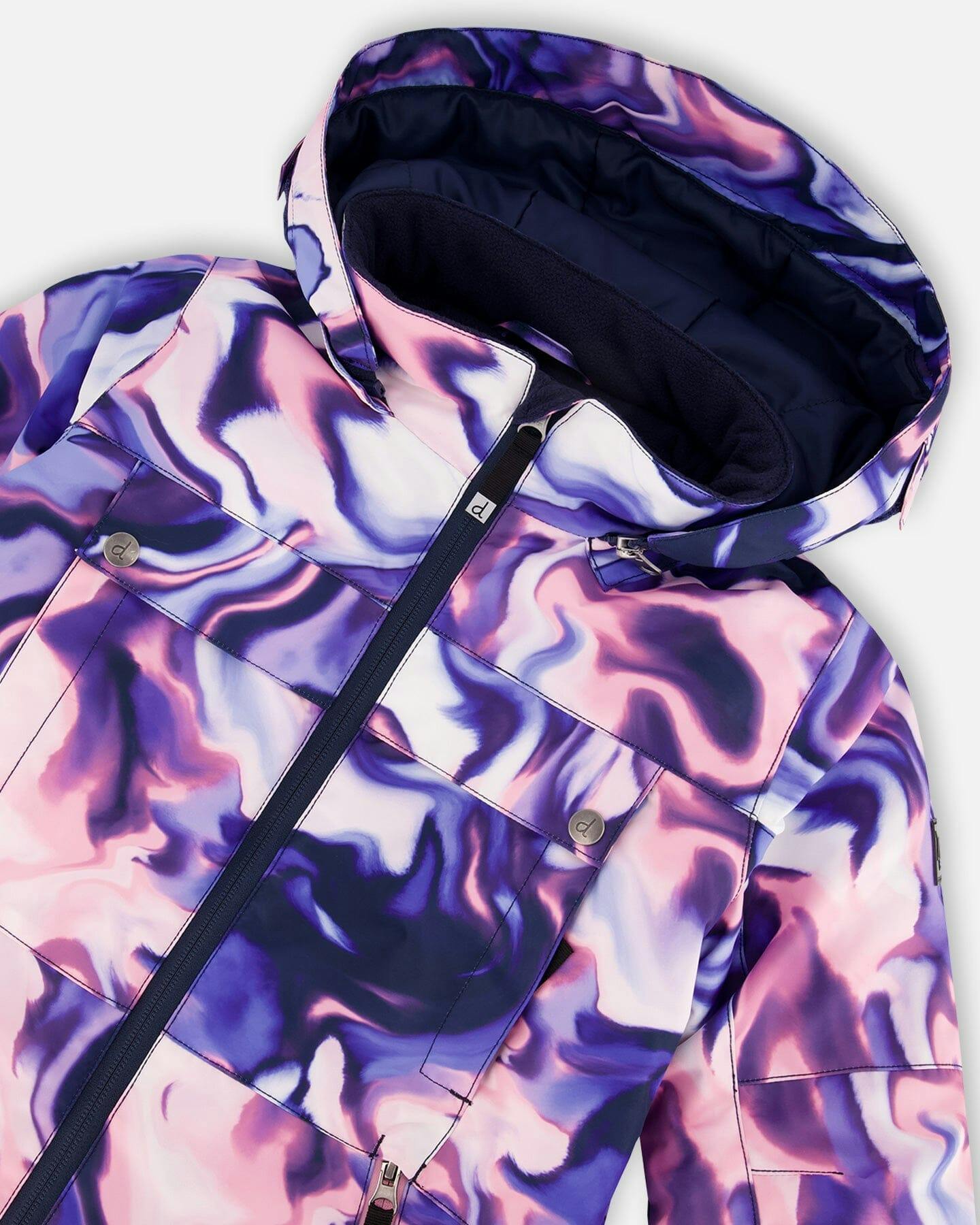 Two-Piece Teknik Snowsuit Pink And Blue Marble