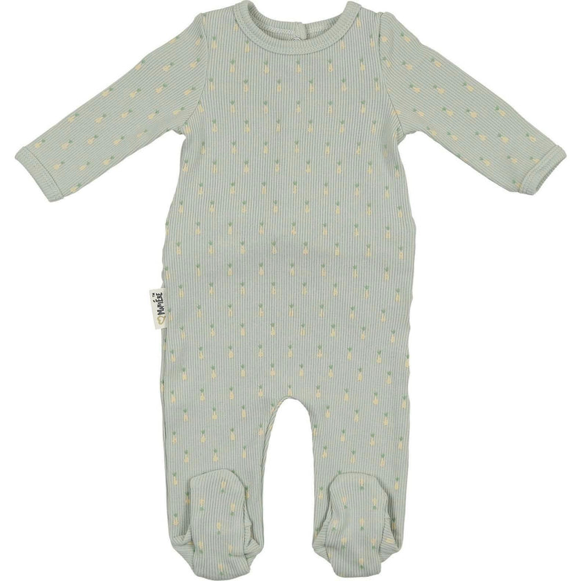Ribbed Pineapple Footie and Beanie Set