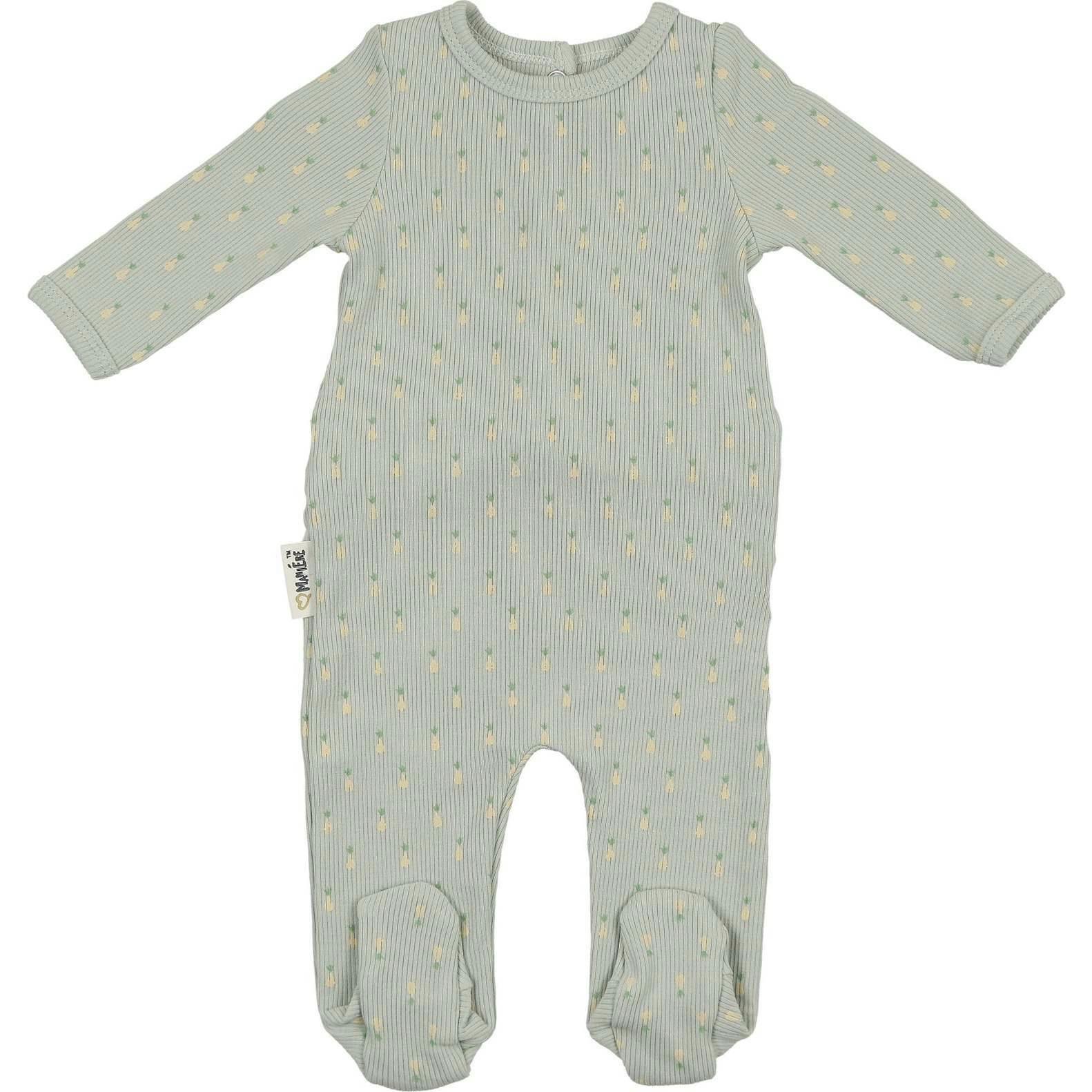 Ribbed Pineapple Footie and Beanie Set