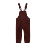 GENTRY Burgundy Moleskin Woven Overalls