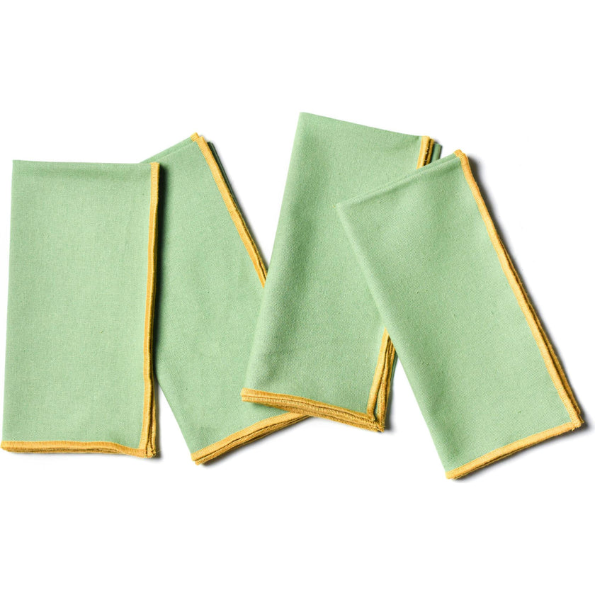 Color Block Sage and Brass Napkin
