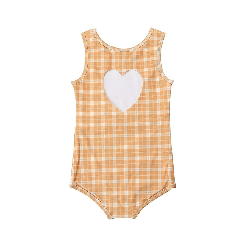 Sweetheart 1 Piece Swimsuit | UPF + Recycled - Buckwheat Plaid