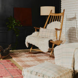 Handloom Kid Bed Thrwo Tartan Blue Sage