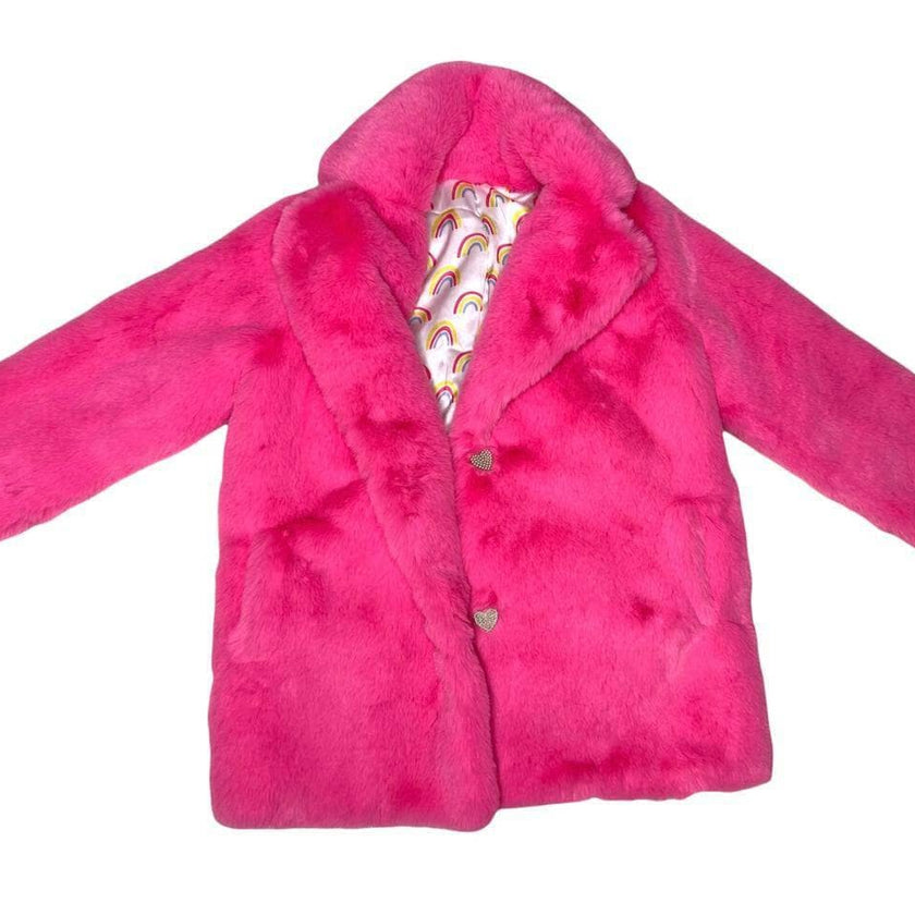 Hot Pink Faux Fur Coat