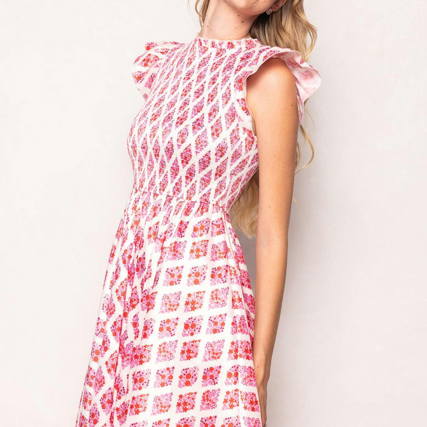 Kylie Dress in Rouge Lattice Floral