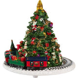 6-Inch Christmas Tree with Revolving Train Music Box