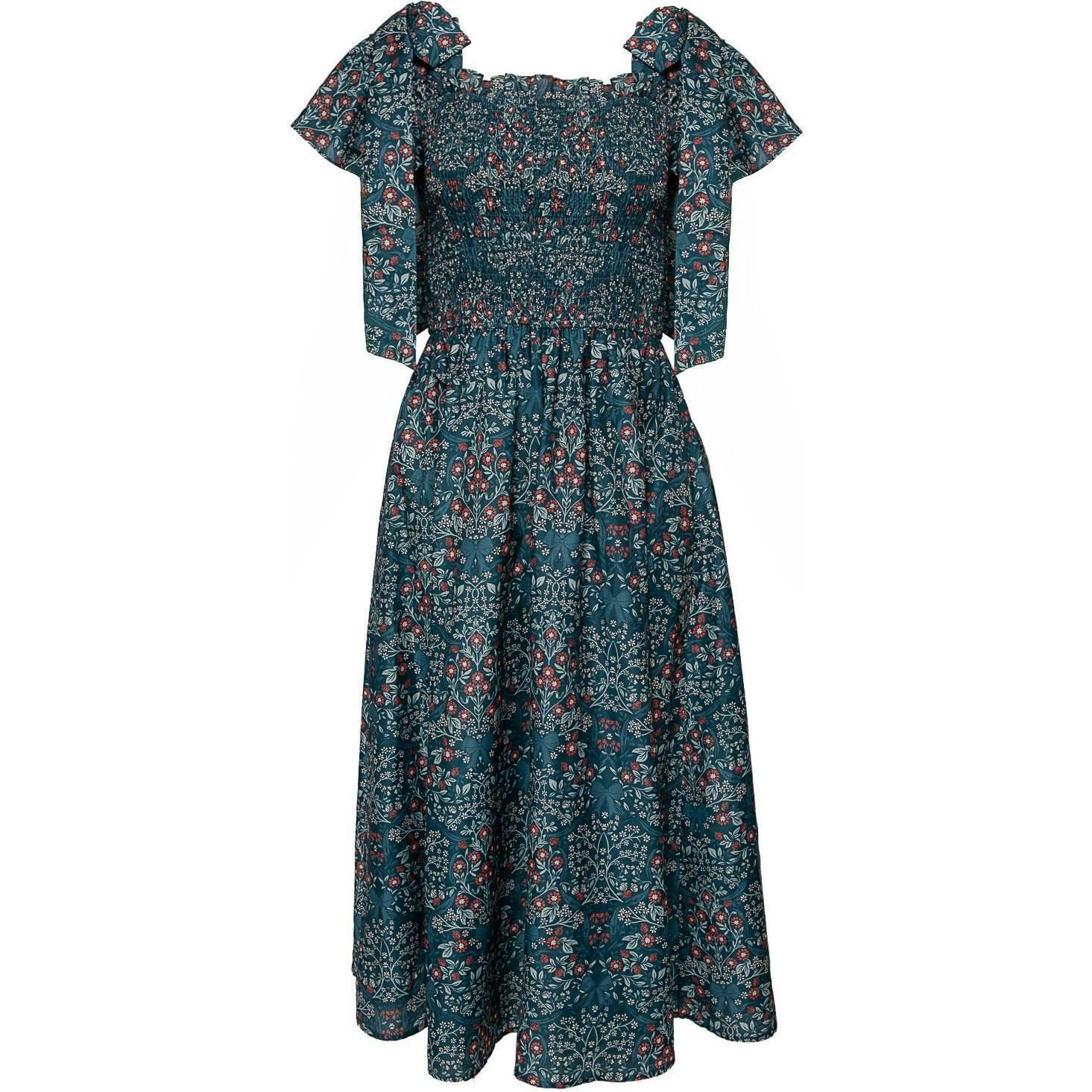 Rayna Dress in Teal Ribboned Garden