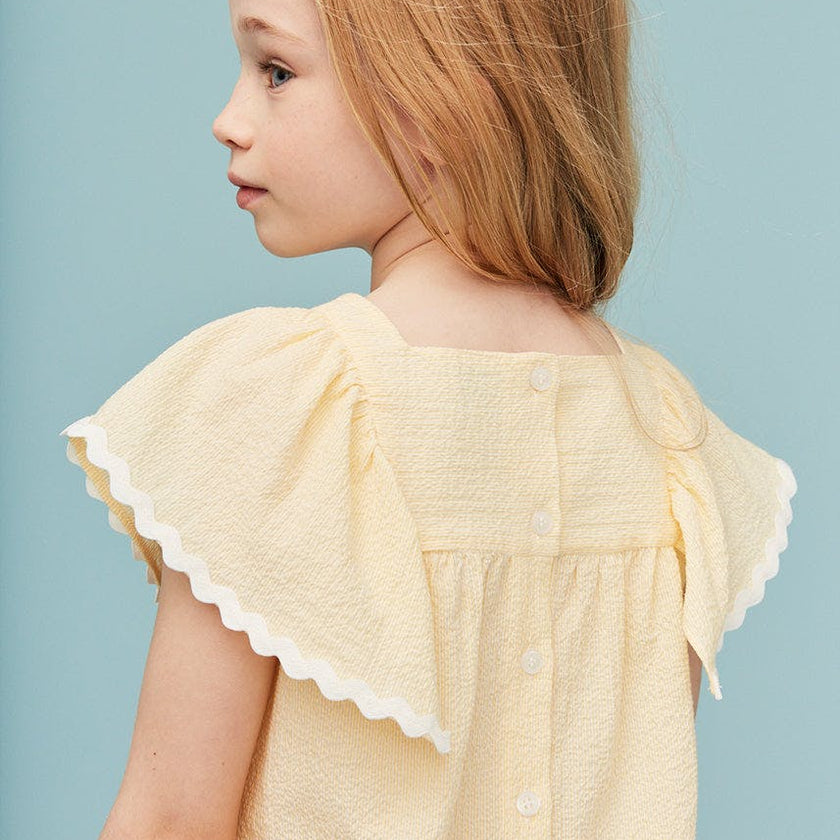 Seersucker Smocked Girl Blouse