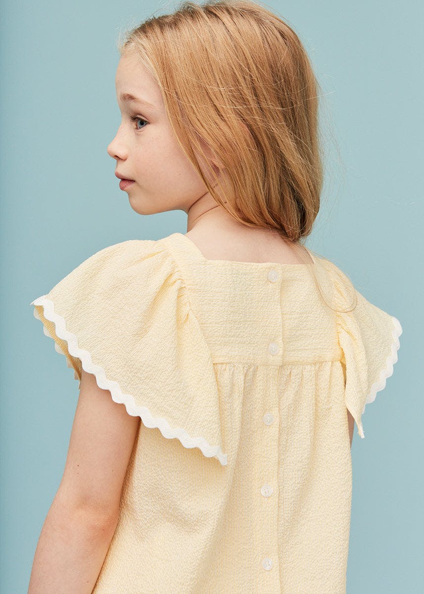 Seersucker Smocked Girl Blouse