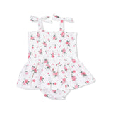 Pink Rosettes - Smocked Bubble with Skirt