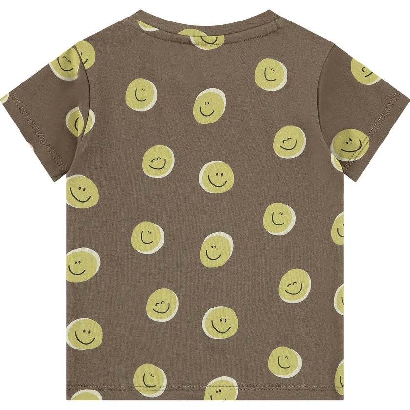 All Over Smiley Face Graphic Print T-Shirt