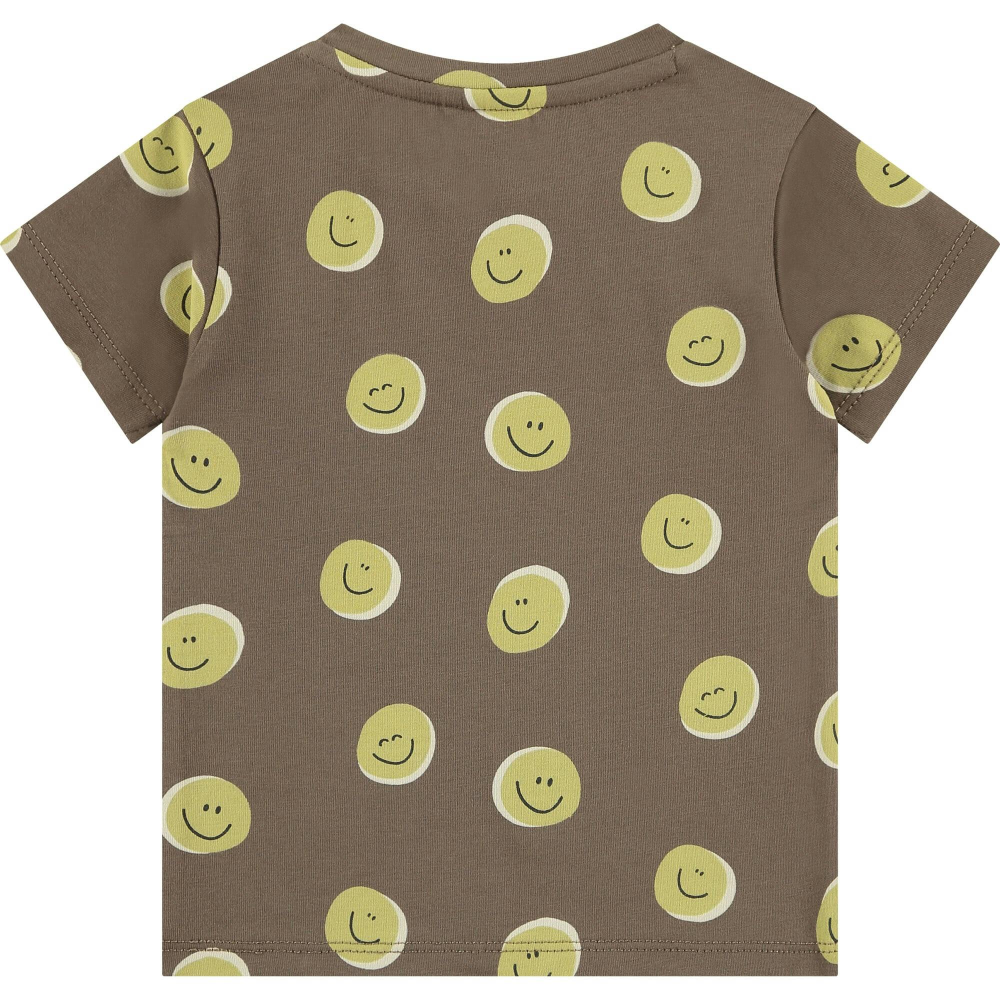 All Over Smiley Face Graphic Print T-Shirt