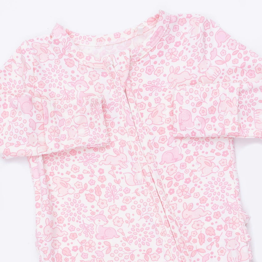 Baby Woodland - 2 Way Ruffle Back Zipper Footie