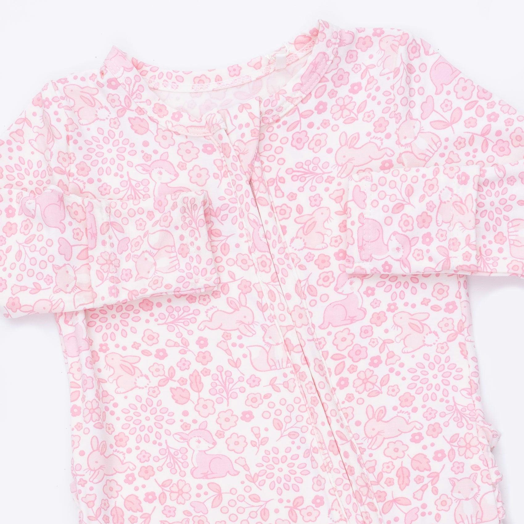 Baby Woodland - 2 Way Ruffle Back Zipper Footie