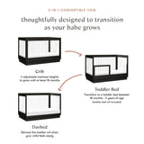 Babyletto Harlow Acrylic 3-in-1 Convertible Crib with Toddler Bed Conversion Kit