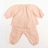 Gauze Two Piece Set in Embroidered Flowers