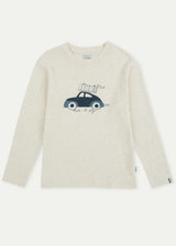 Long Sleeve Embroidered Car T-shirt