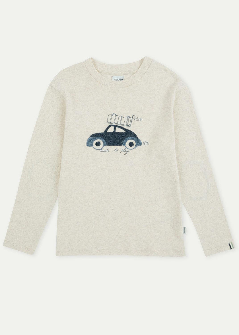 Long Sleeve Embroidered Car T-shirt