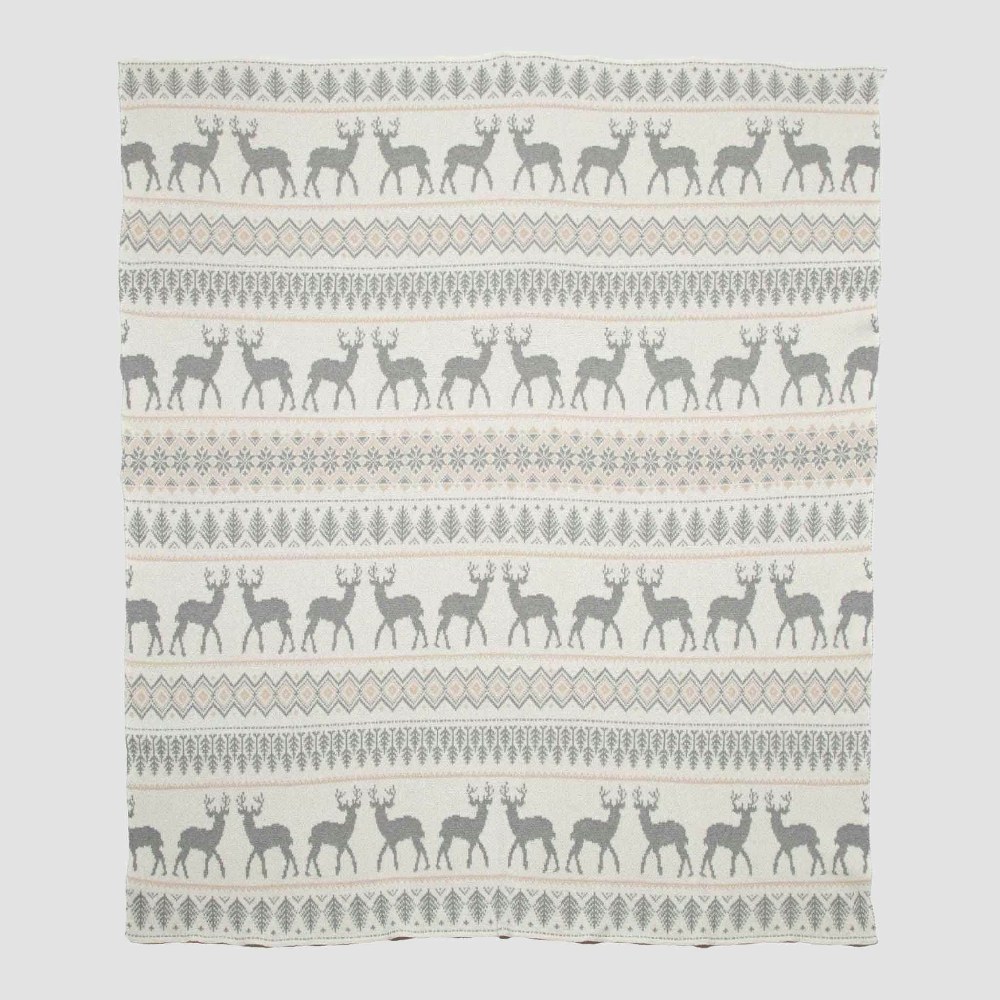 Cotton Sustainable Knit Throw Blanket | Vintage Fair Isle