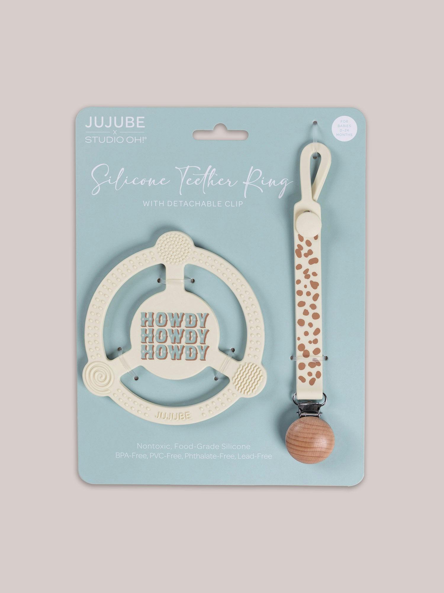 JuJuBe × Studio Oh! Silicone Teether Ring With Detachable Clip