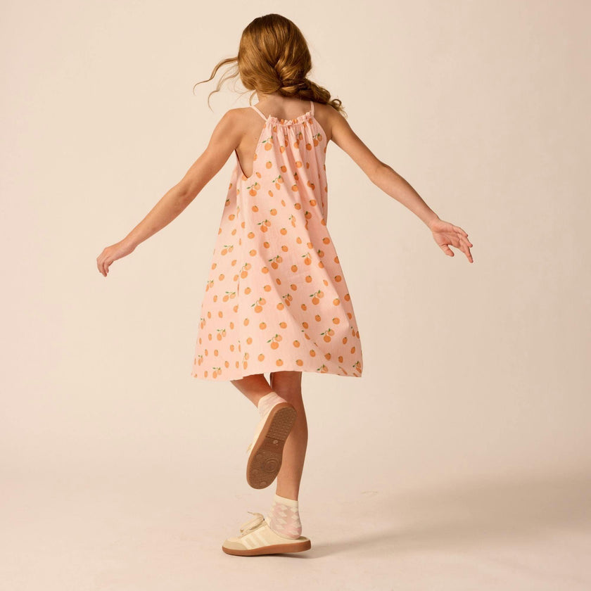 Tie Neck Dress in Clementine
