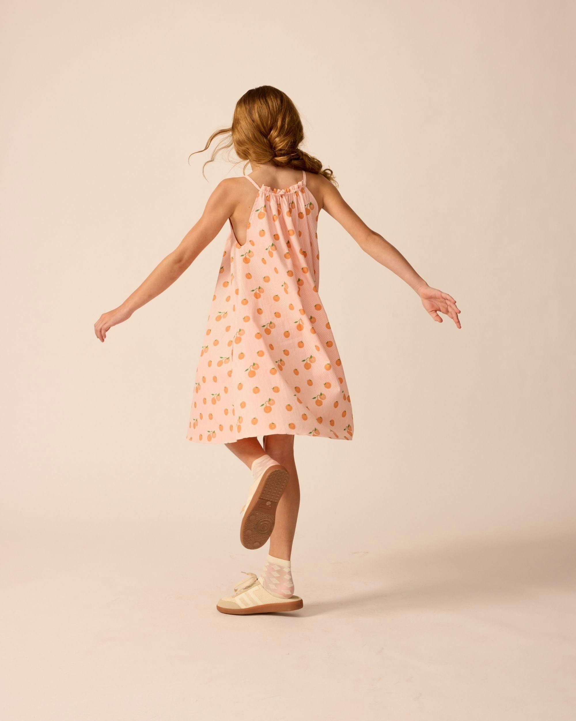Tie Neck Dress in Clementine