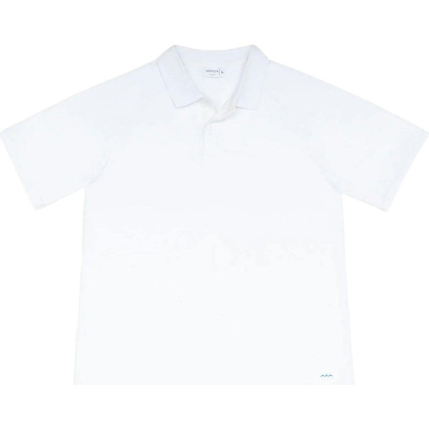 men's shell white french terry polo