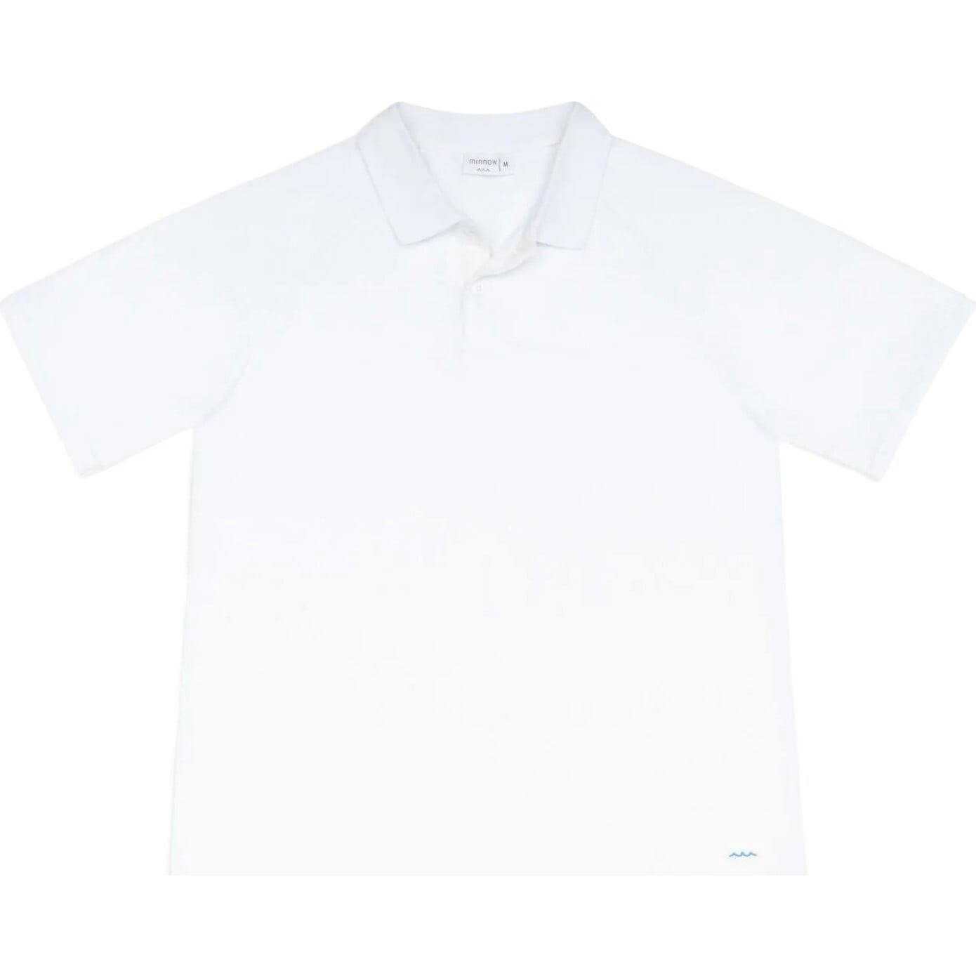men's shell white french terry polo