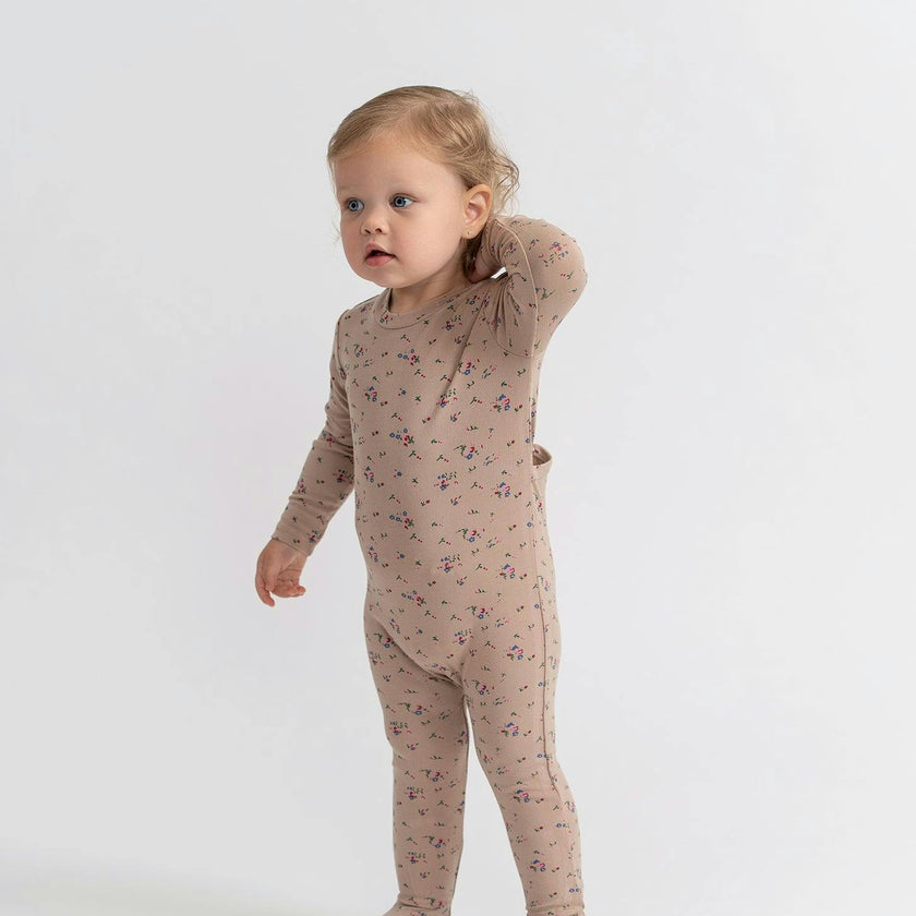 Floral printed Onesie Burgundy