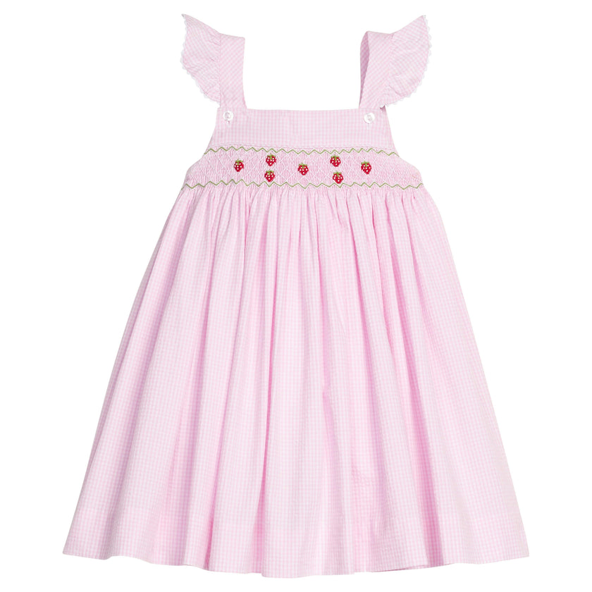 Smocked Lizzy D Dress - Strawberries