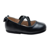 Black Charmed Cross Banded Ribbon Flats