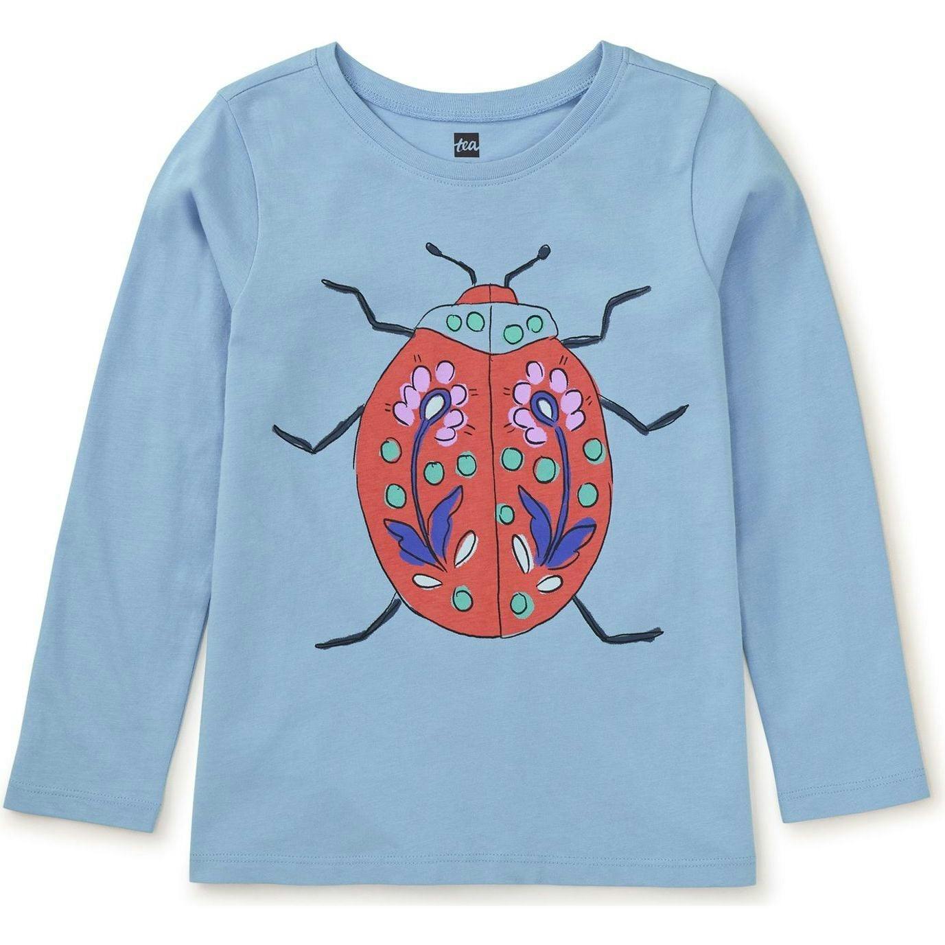 Painted Graphic Print Crew Neck Long Sleeve T-Shirt, Blue
