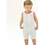 Baseball Stripe - Sleeveless Shortie Romper