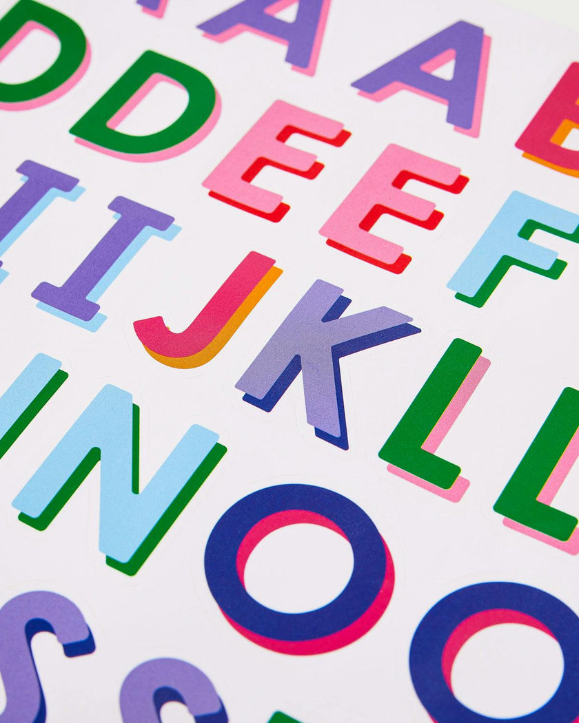 Packed Party Stick to It Vinyl Letter Sticker Pack 82ct - Waterproof Self-Adhesive 1.5-Inch Alphabet Stickers for Notebooks Bags Water Bottles and Monograms