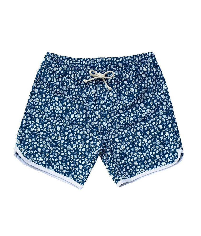 Rupert Swim Shorts Night Blue Shell Print