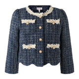 Navy Tweed Skirt Set