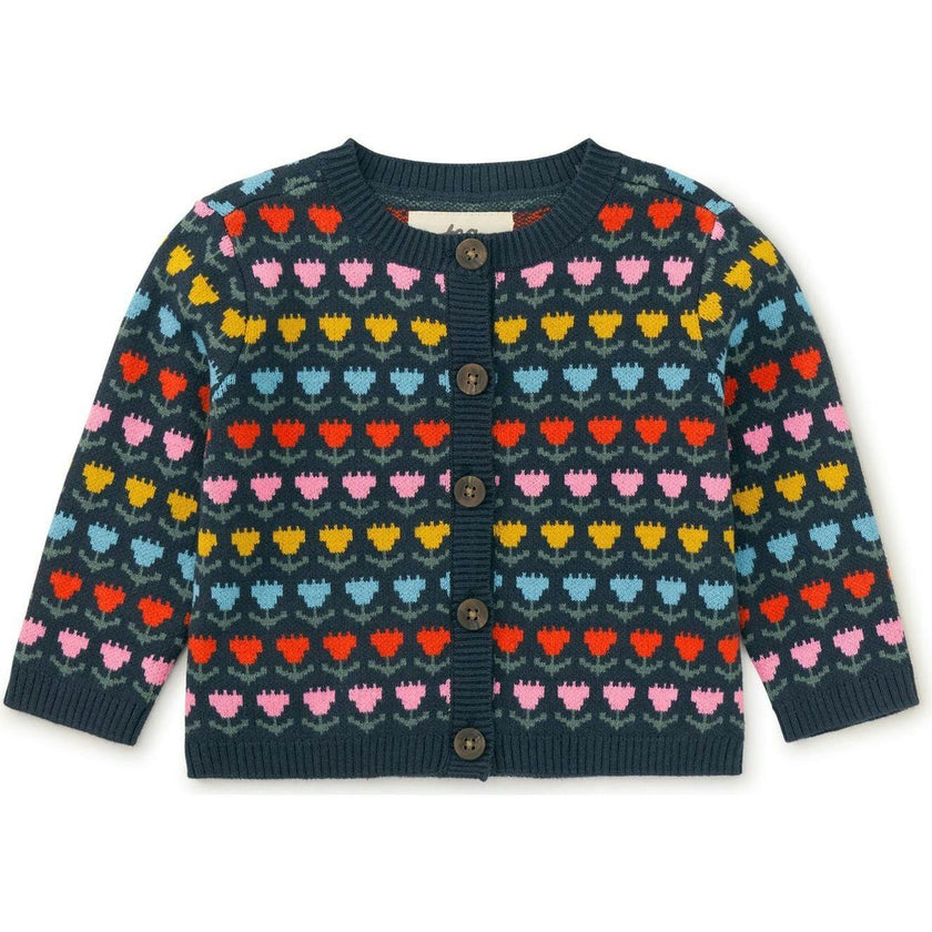 Iconic Raglan Long Sleeve Button-Up Knit Cardigan, Multi
