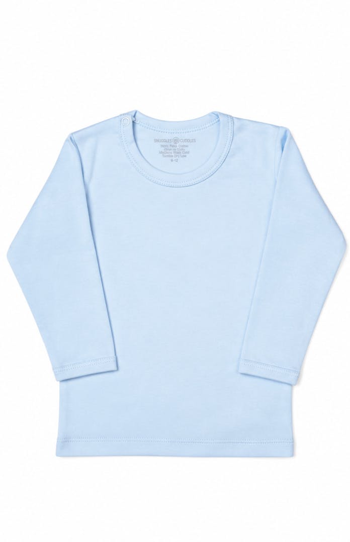 Blue - Classic Long Sleeve Shirt in Pima Cotton