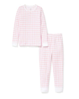 Kid's Pima Snug Fit Pajama Set in Pink Gingham