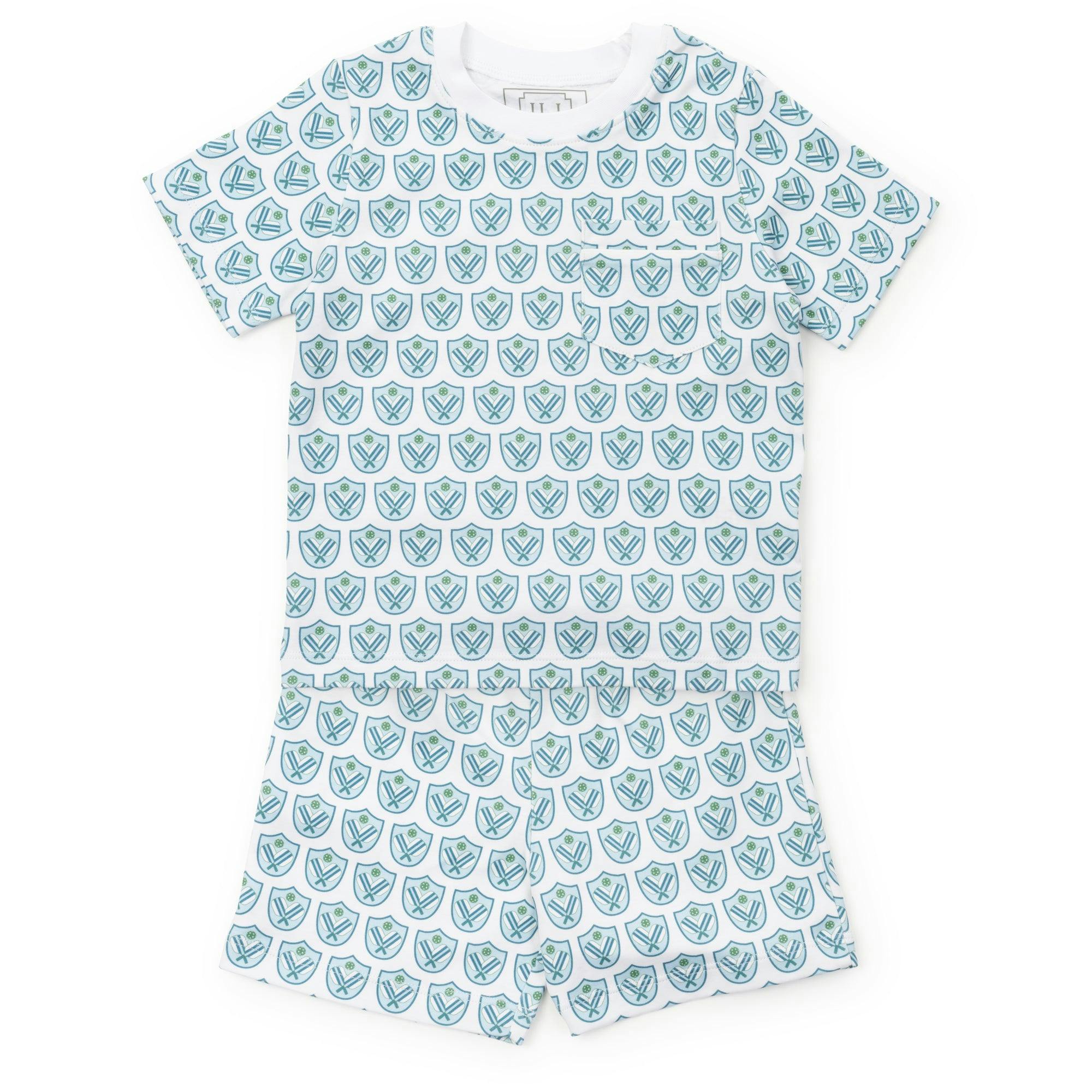 Charles Boys' Short Set - Pickleball Crest Blue