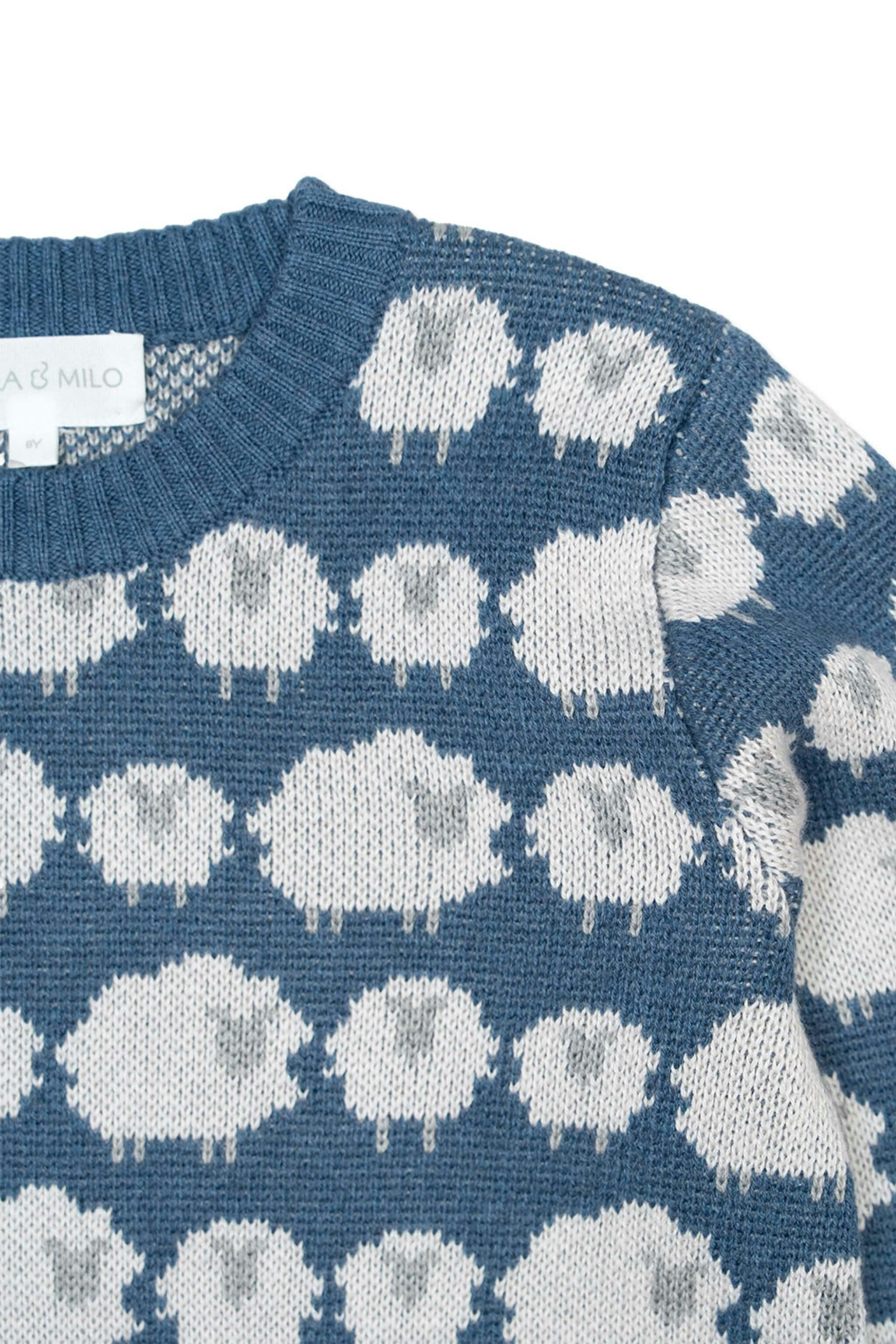 Flock of Sheep Jumper | Bluestone Blue