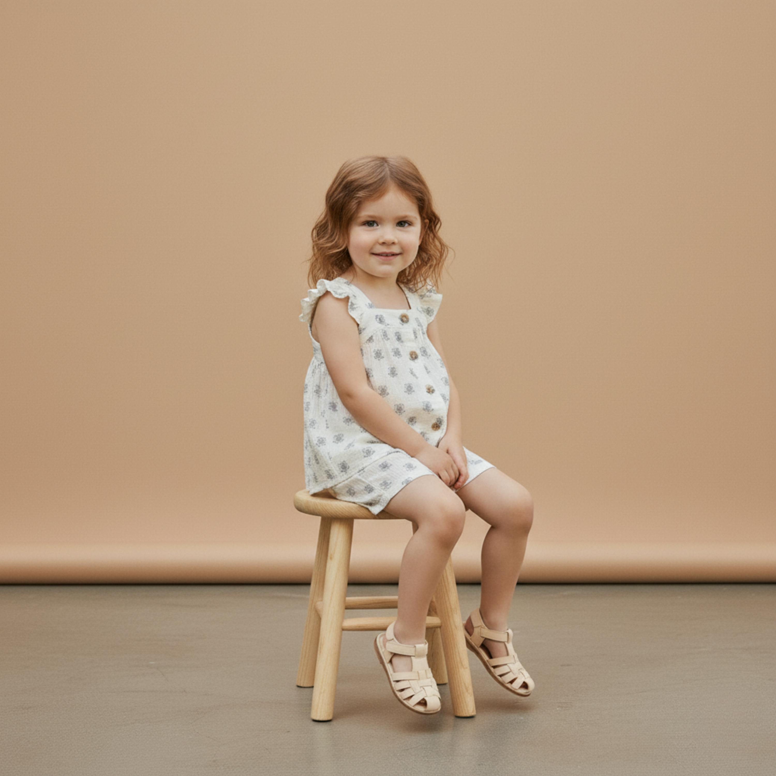 Organic Flutter Top & Shorts Set - Poppy