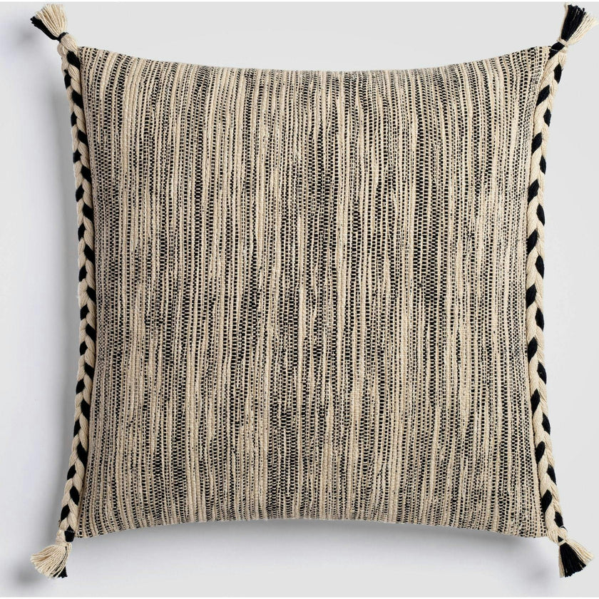Black & White Braided Throw Pillow