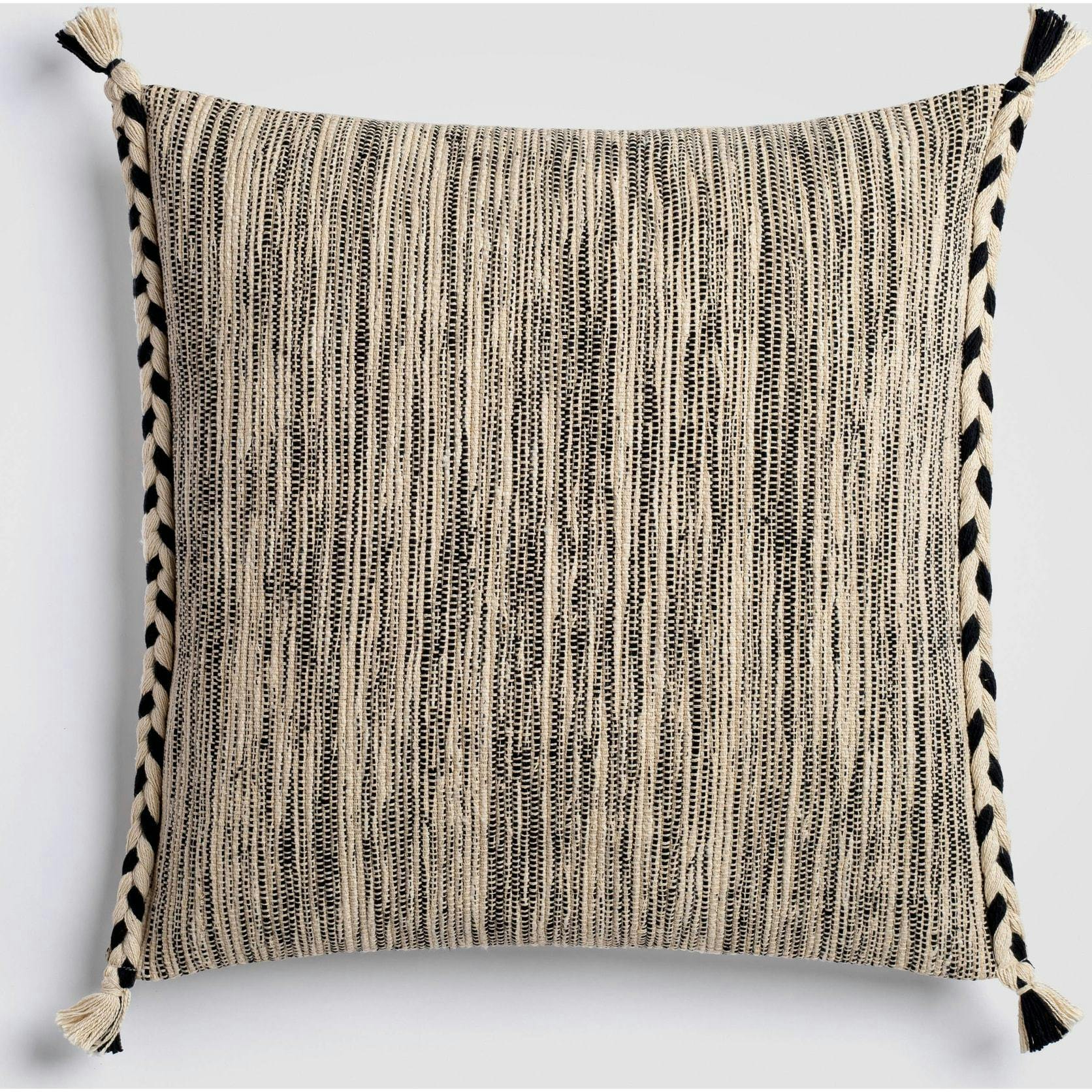 Black & White Braided Throw Pillow