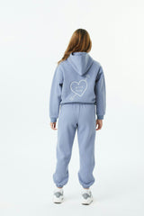 Lea Fall Blue Sky French Terry Oversized Hoodie - Lucky