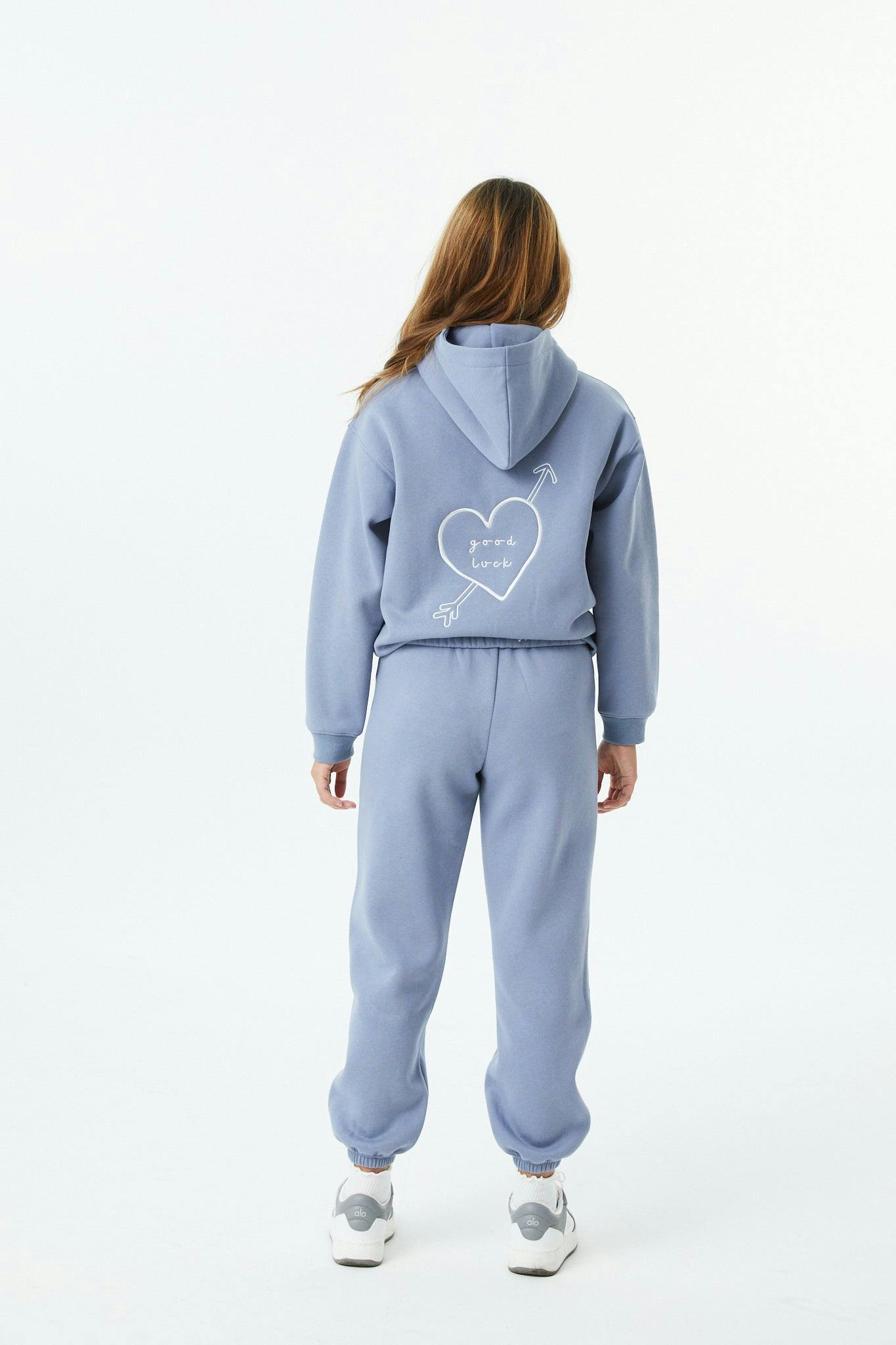 Lea Fall Blue Sky French Terry Oversized Hoodie - Lucky