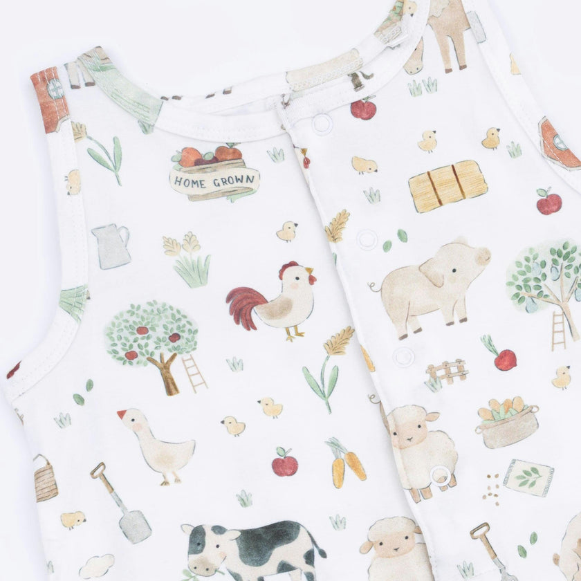 Cute Farm Animals Uni - Sleeveless Shortie Romper
