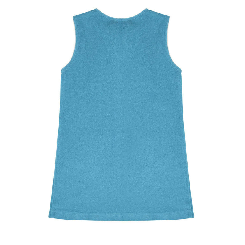 girls cerulean blue button down dress
