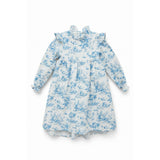 Aoki Blue Toile Dress| Long Sleeve