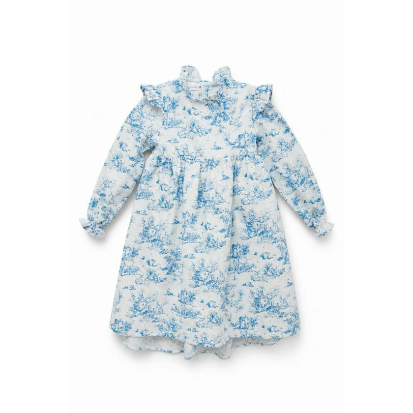 Aoki Blue Toile Dress| Long Sleeve